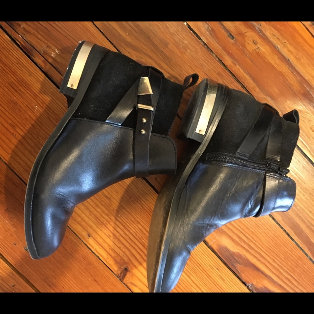Office london Black leather and suede ankle boots